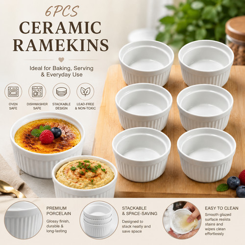 6pcs 160ml ceramic - 6pcs,